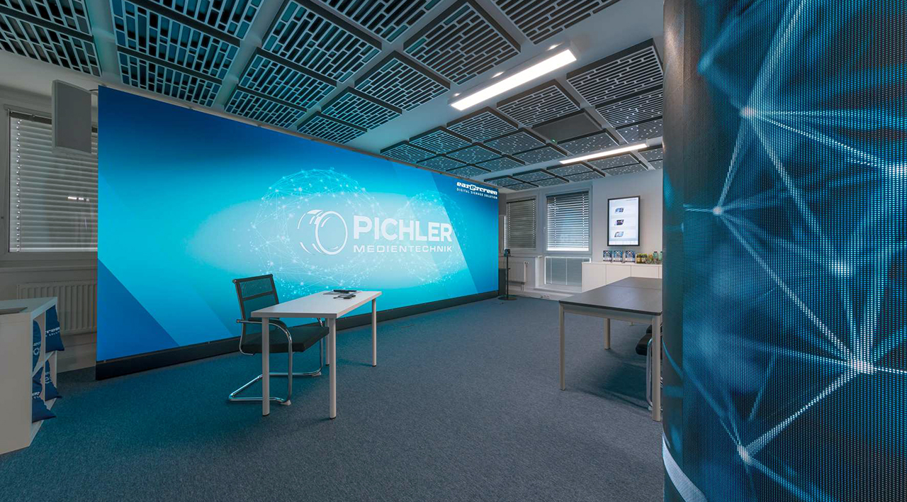 Mur d'images LED entreprise salle de conférence