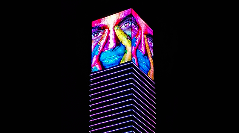 Installation écran en maille LED Laurea – Centre commercial Hilltown Izmir Turquie