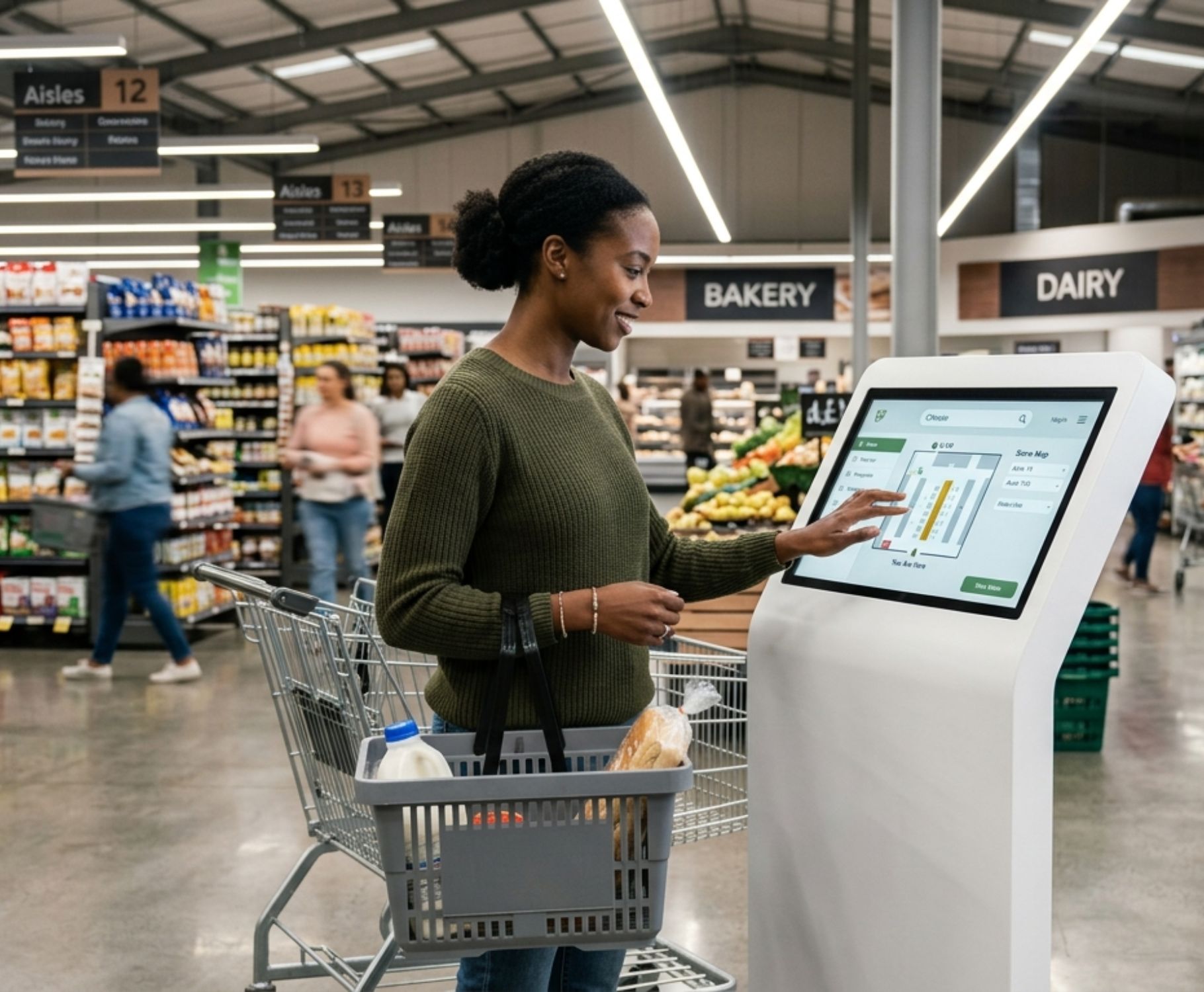 Borne tactile interactive en grande distribution et retail