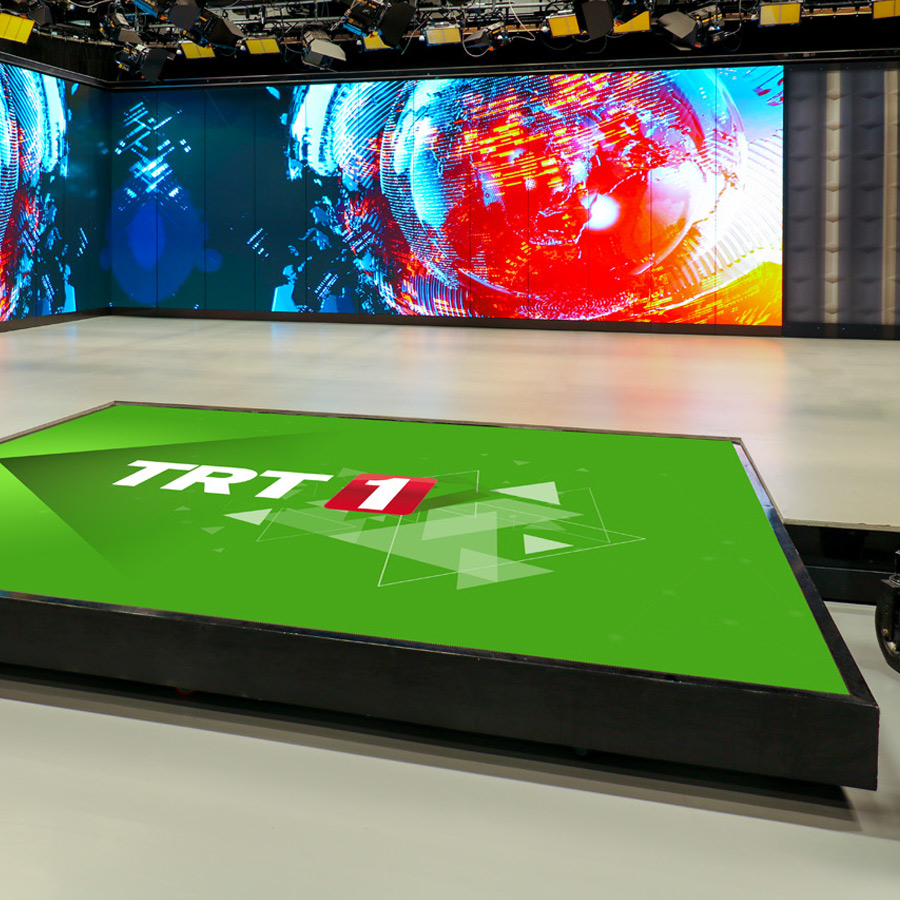 Installation sol LED interactif Terra Laurea – Studio de télévision sportive TRT Istanbul Turquie
