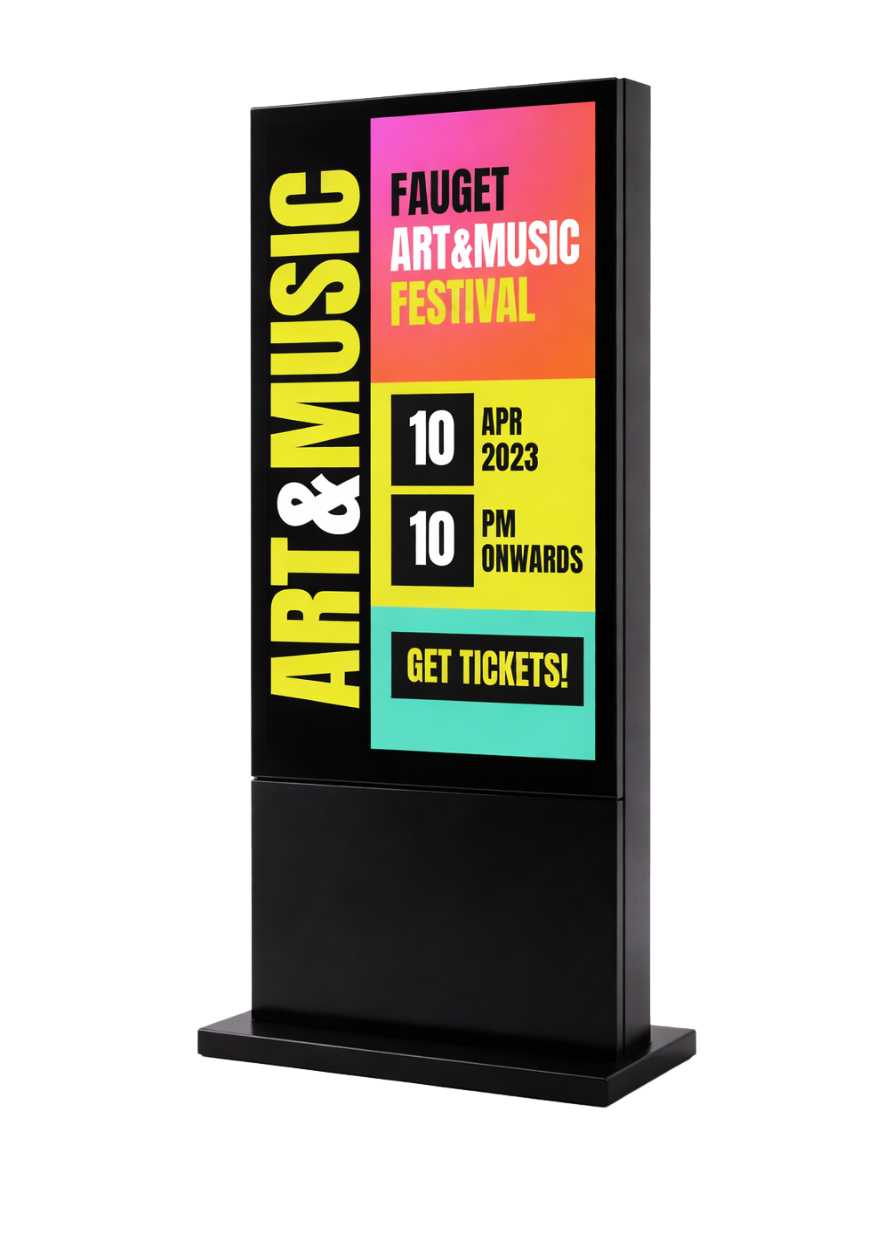 Totem Laurea en situation — événementiel ou retail