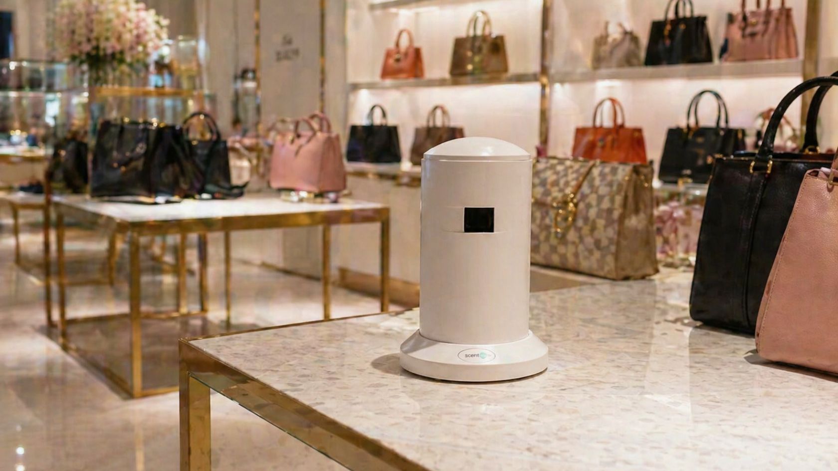 Boutique retail avec diffuseur de parfum d'ambiance intégré