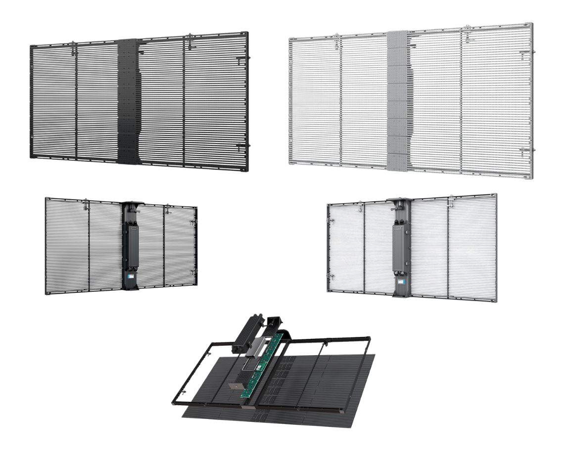 Rideau LED Intelligent façade – semi-transparent ultra-mince pour habillage de surface vitrée de bâtiment