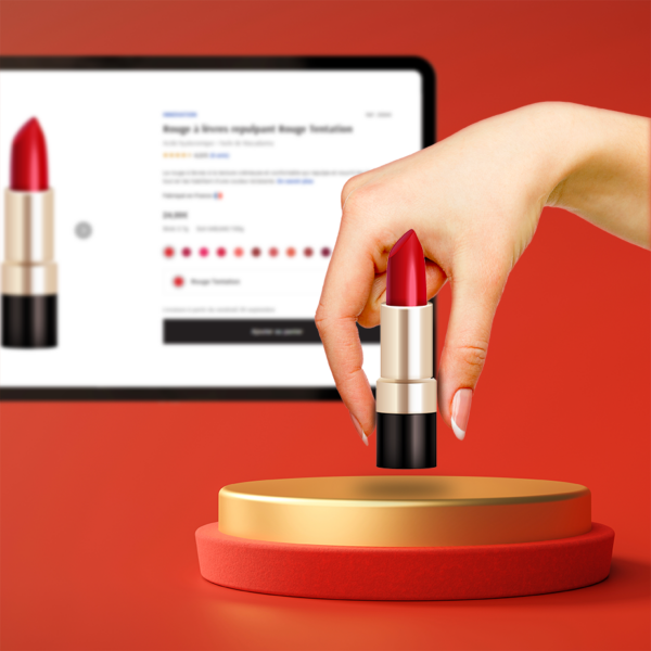 Client prenant un produit équipé d'une puce RFID en magasin retail