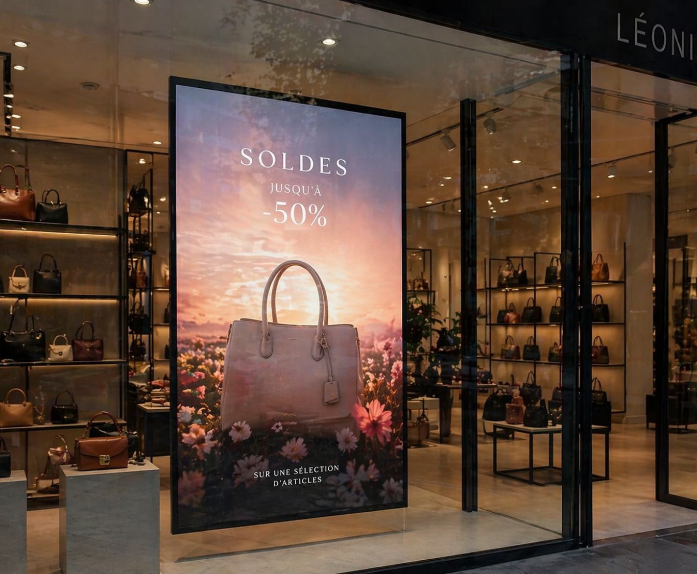 Écran vitrine affichage dynamique attirer clients