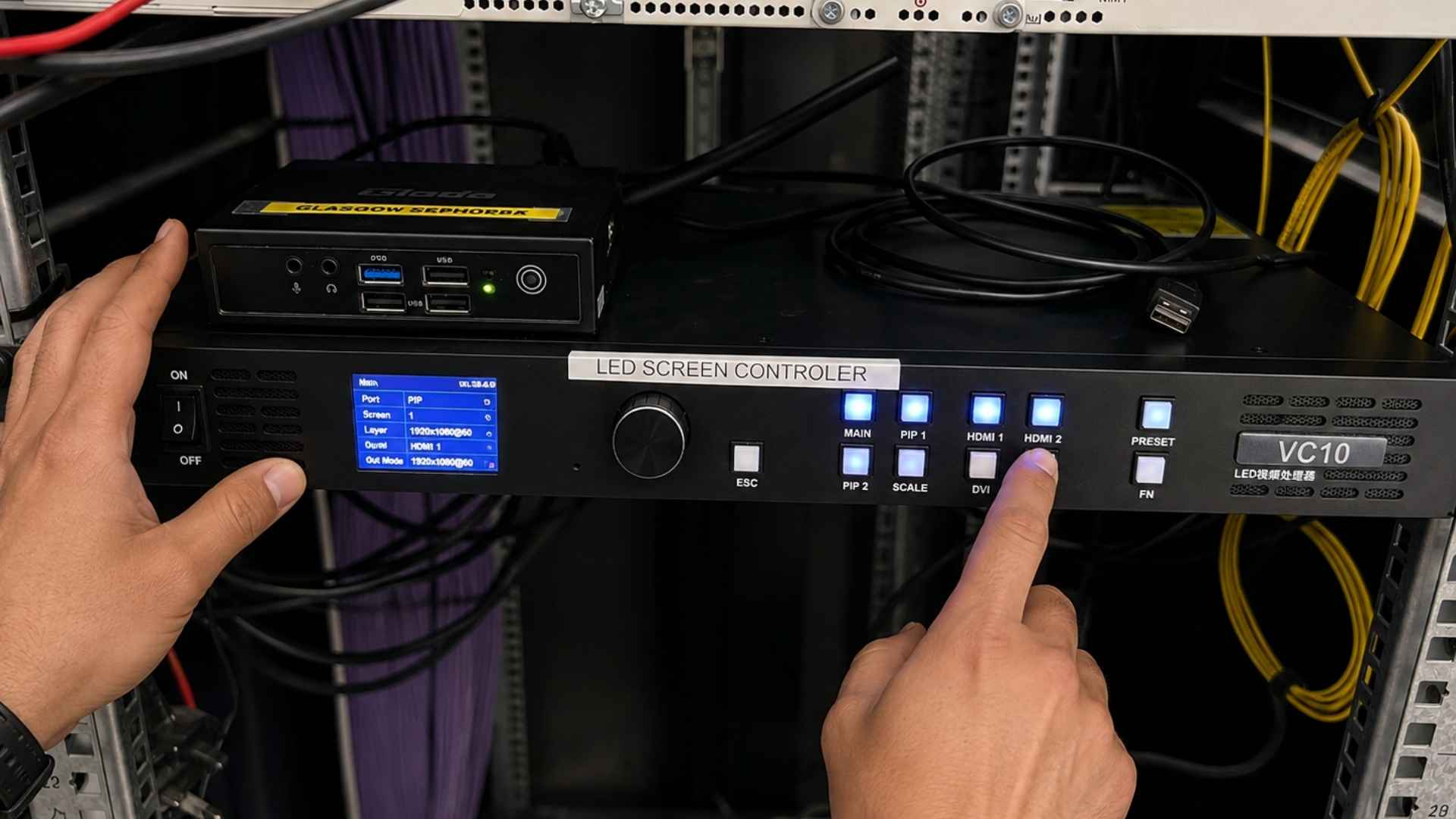 Configuration du processeur VC10 et des players sur le projet Sephora Glasgow